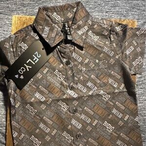Little Boys Cowboy Slangin’ short sleeve button down shirt
